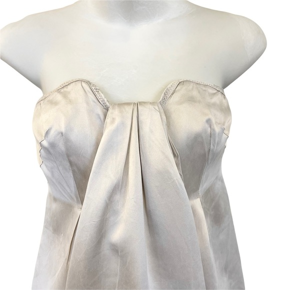 PRADA Silk Strapless Pleated Waterfall Design Mini Dress - 2 - Picture 6 of 10